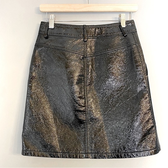 Black Patent Leather Mini Skirt - Picture 3 of 4